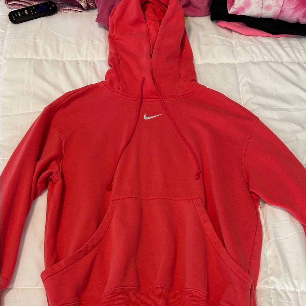 Nike Crimson Hoodie with White Swoosh